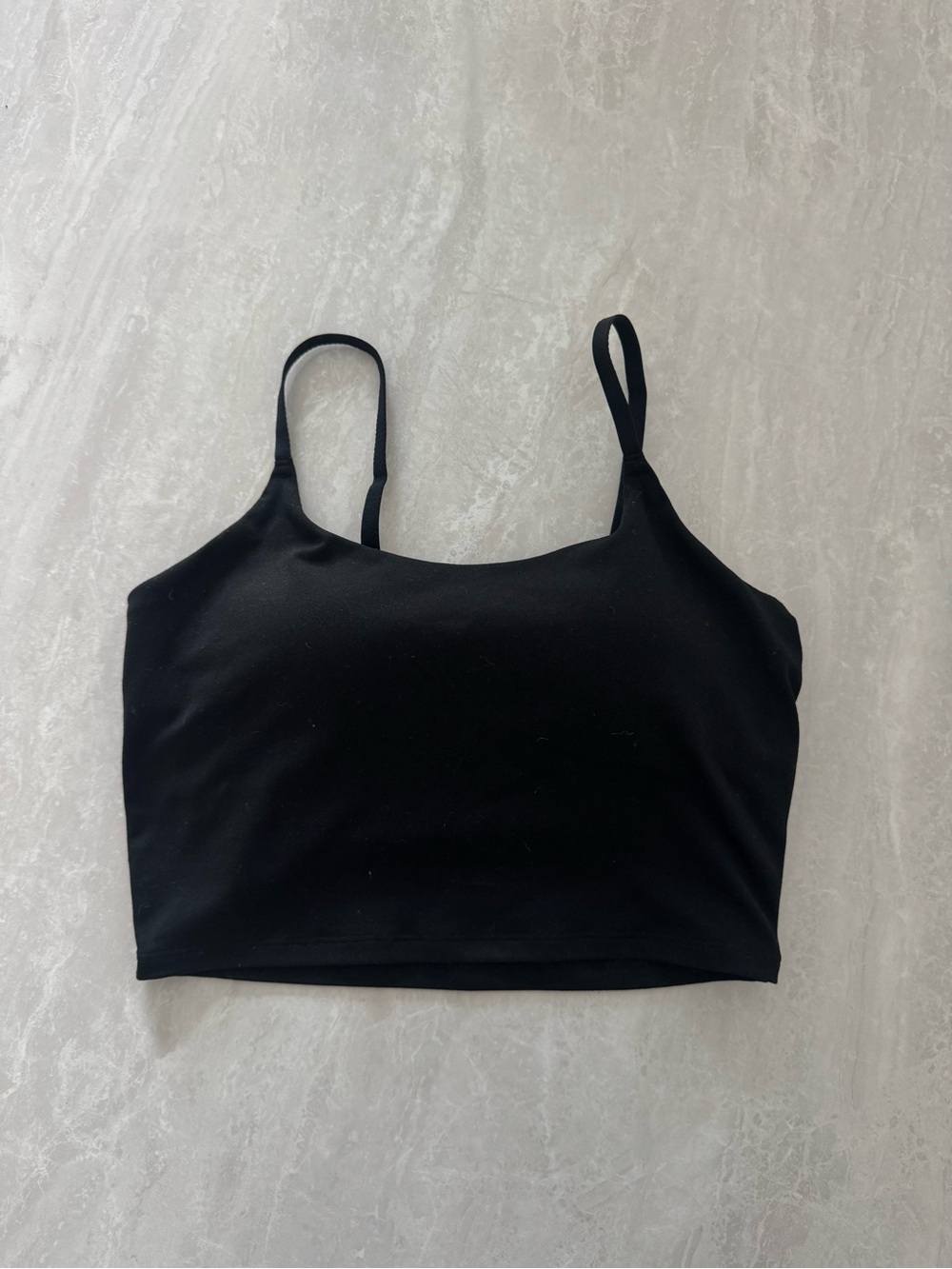 Black Spaghetti Strap Crop Top with built in bra